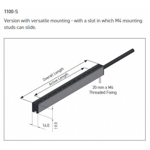 Ionizačná lišta Fraser Anti-Static 1100-S, Dĺžka 120mm